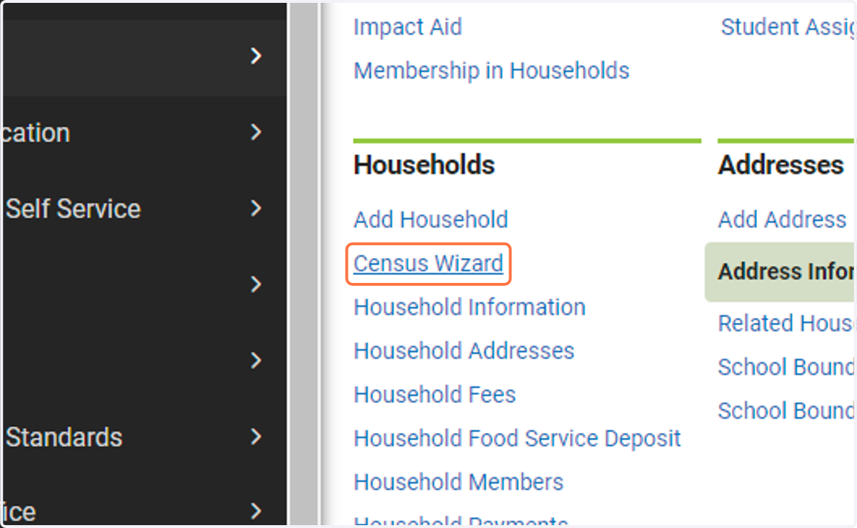 Click on Census Wizard