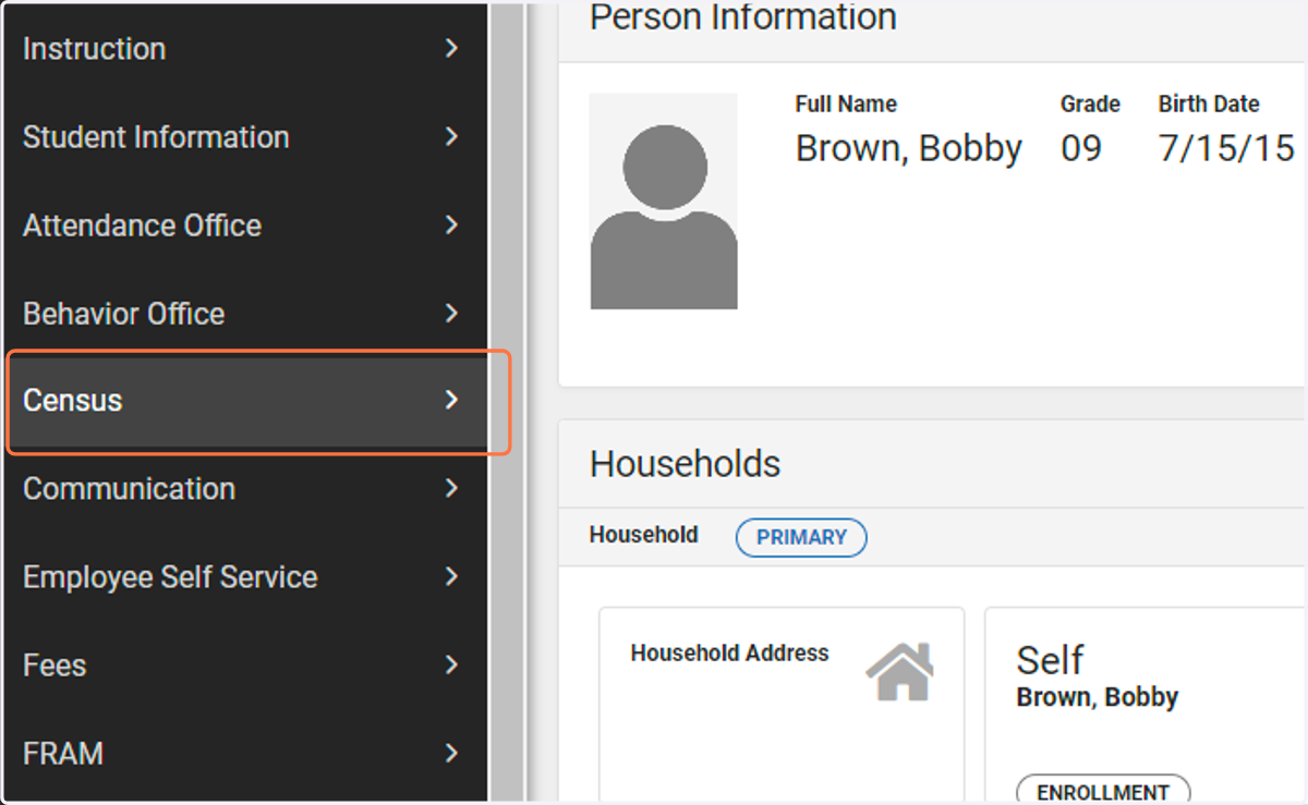 Click on Census