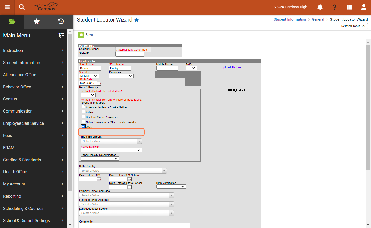 Enter Ethnicity Data