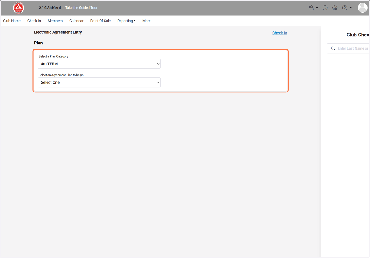 Click on Select a Plan Category…