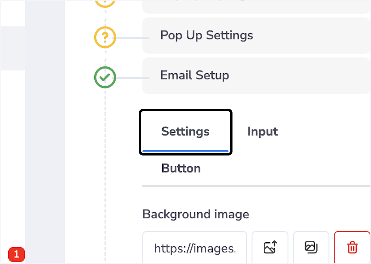 Click on Email Setup Settings