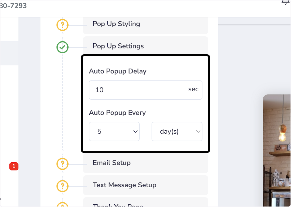 Choose Your Popup Settings