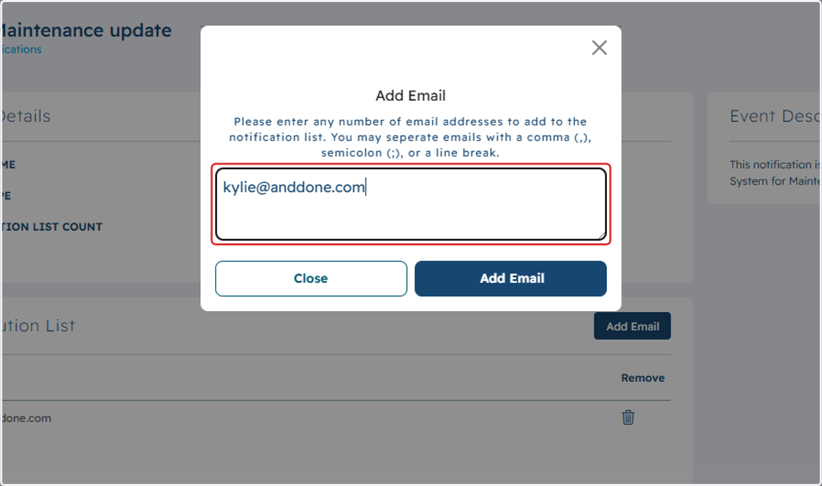 Type in your email address
