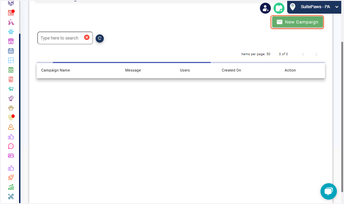Click on "New Campaign"