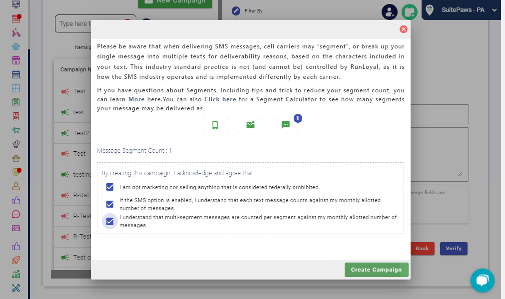 Click on Create Campaign: Launch your campaign to finalize. This will automatically create a draft campaign that you can preview once more prior to sending.