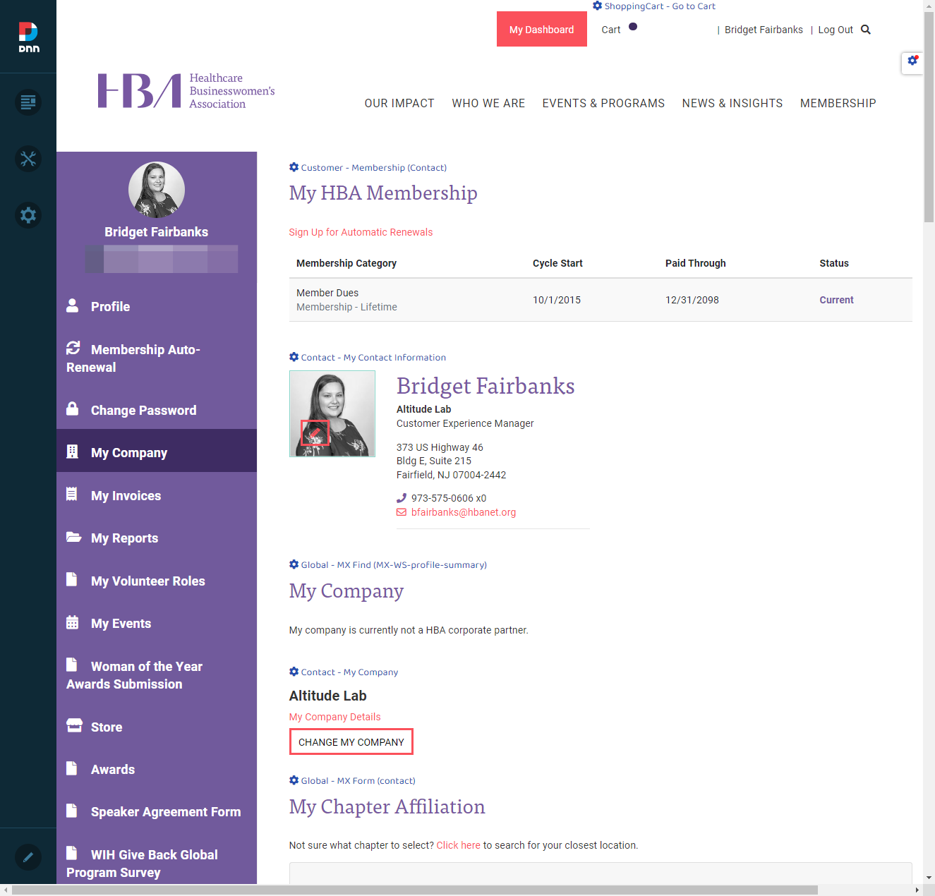 Click on My Company