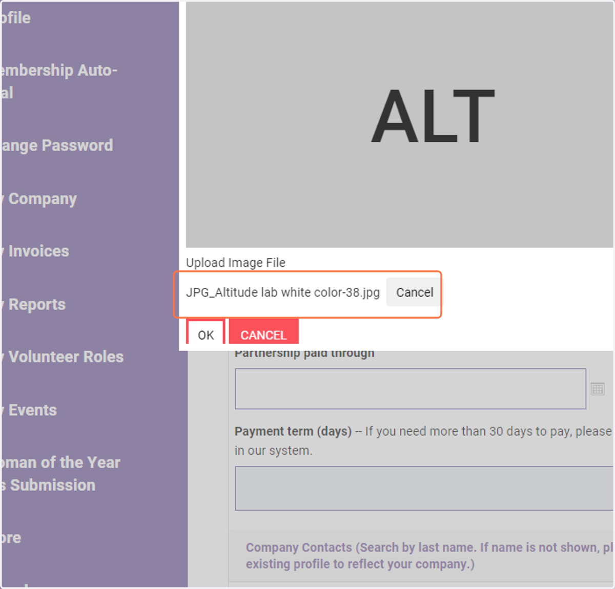 A new window will appear for you to select your file. Select the logo and click "ok"