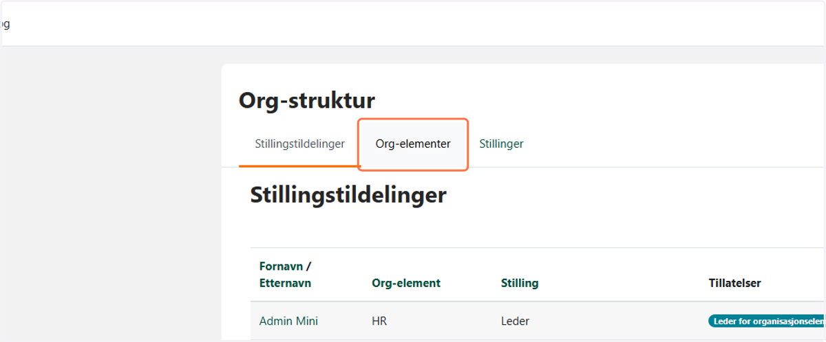 Velg Org-elementer