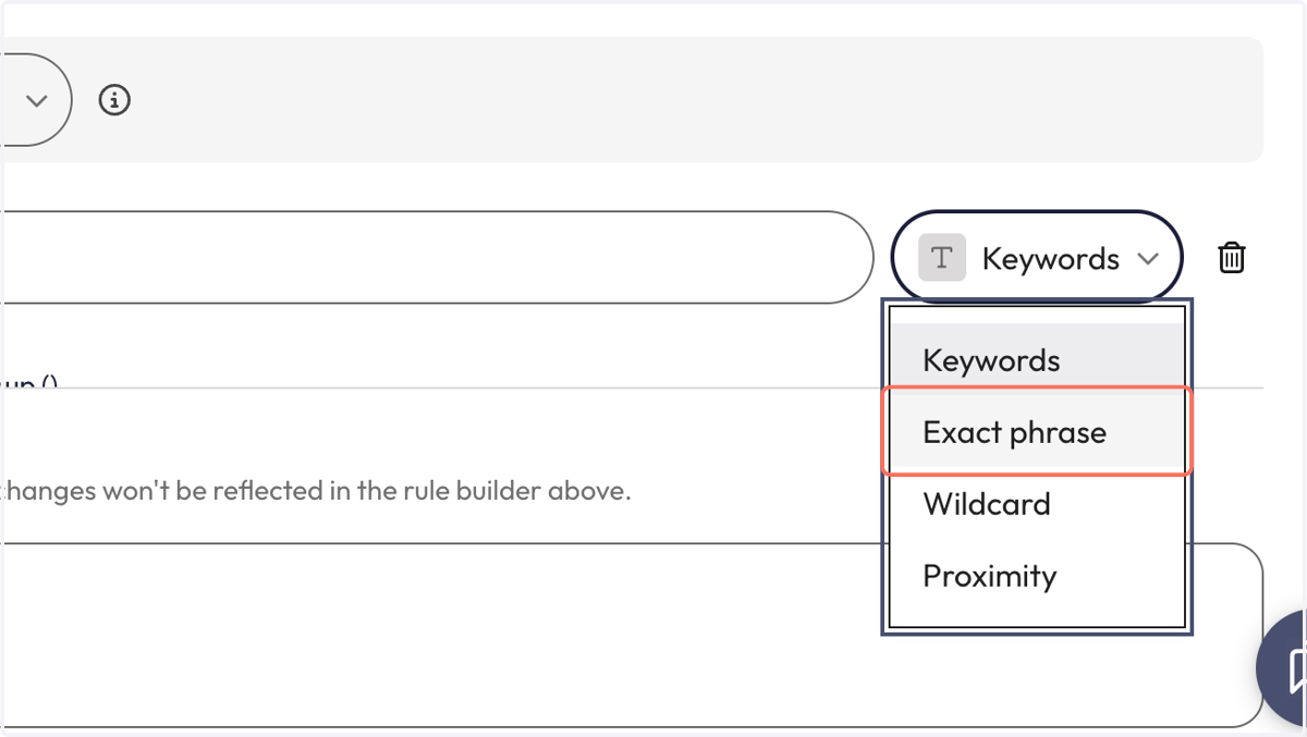 From the dropdown besides the search box, select 'Exact phrase'