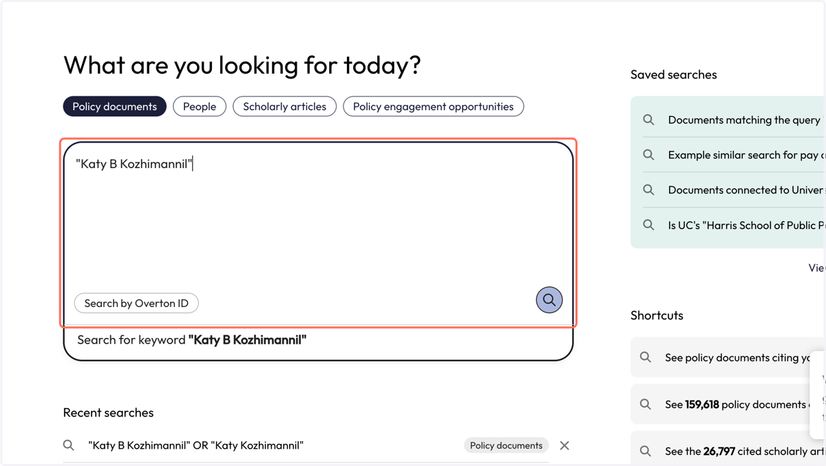 Type your name in quotation marks into the search box