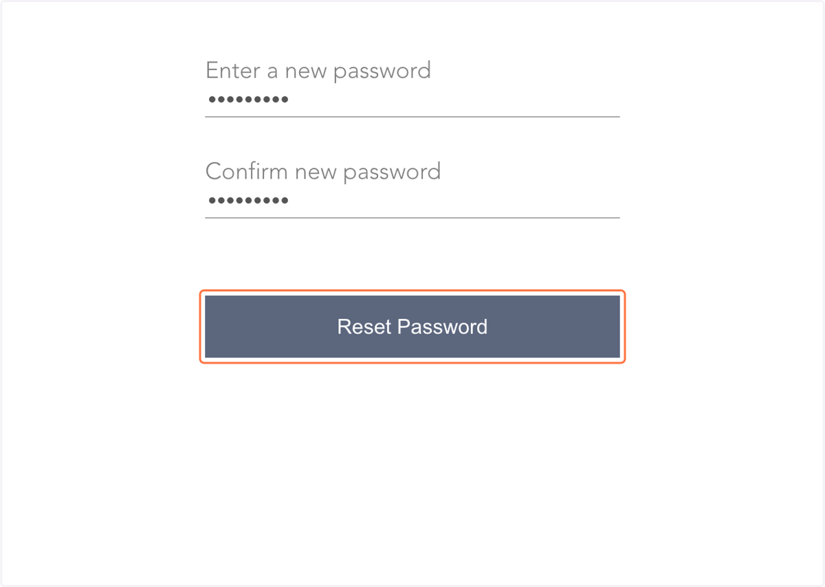 Click on Reset Password
