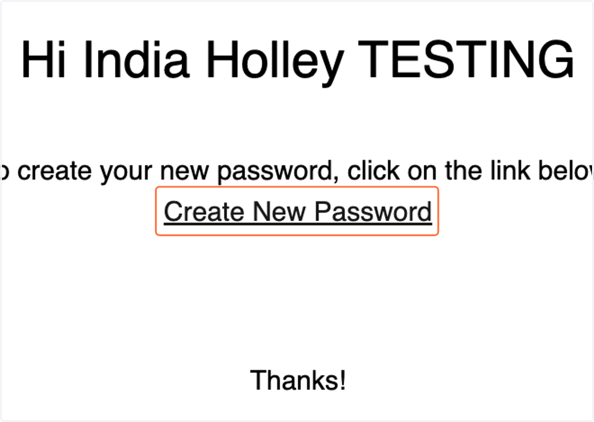 Click on Create New Password