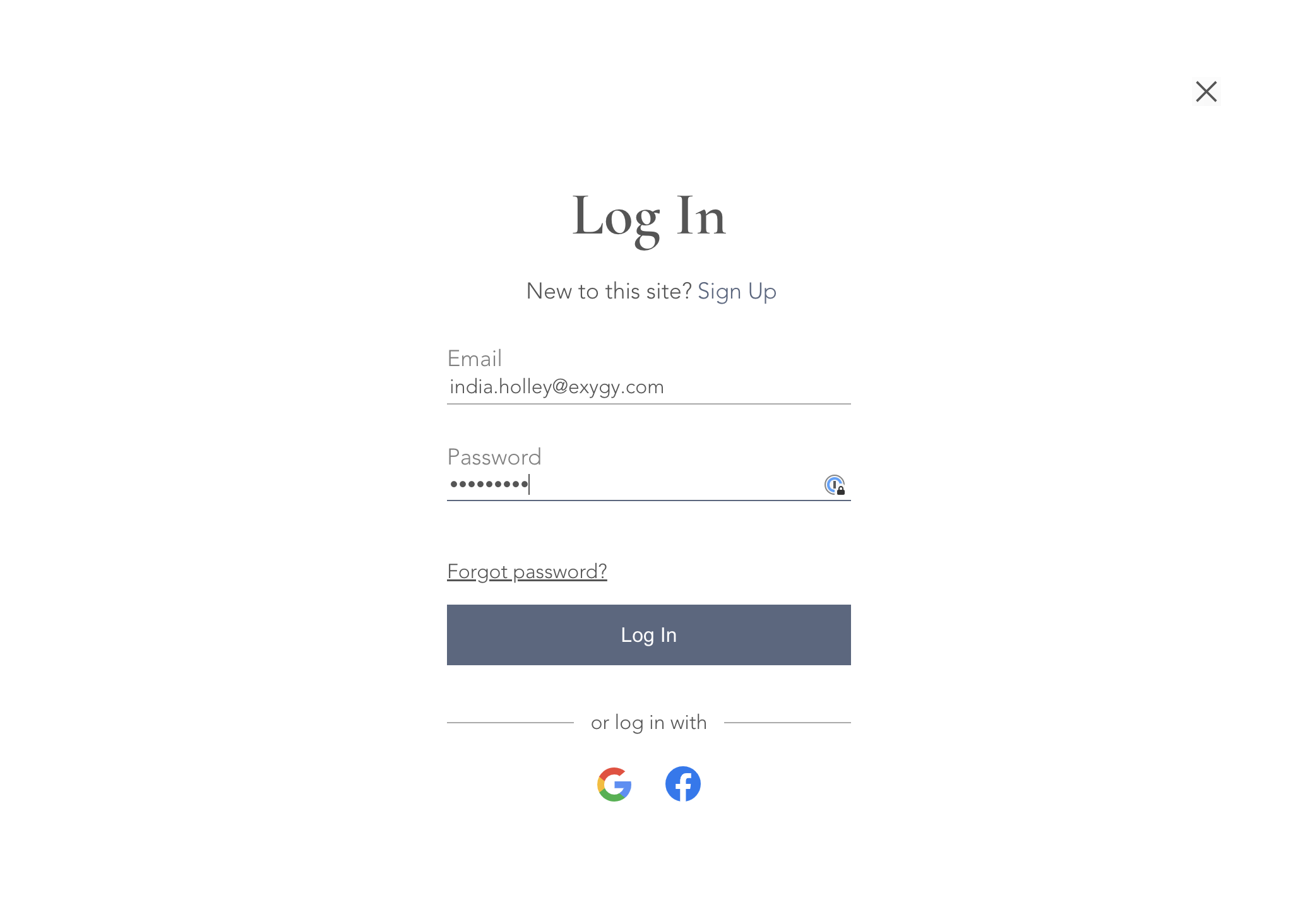 Type the new password you just created