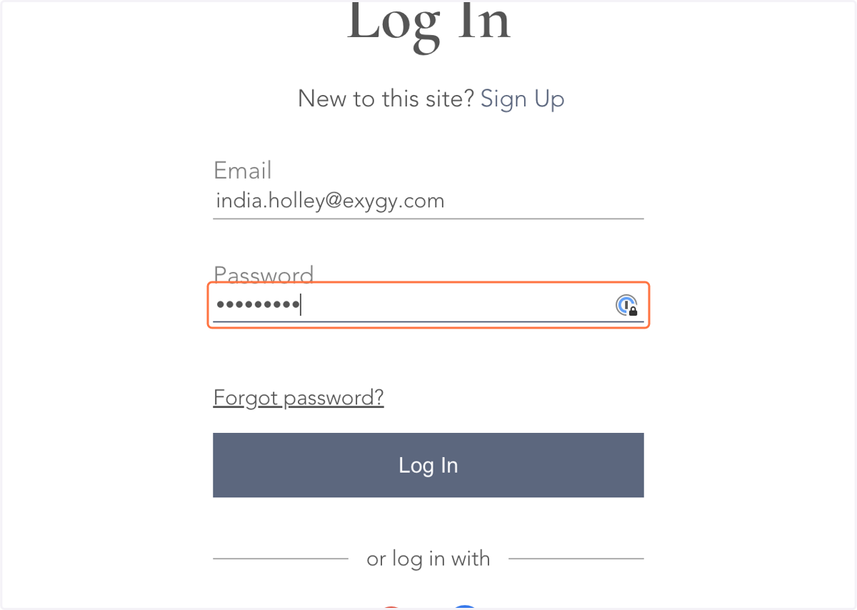 Type the new password you just created