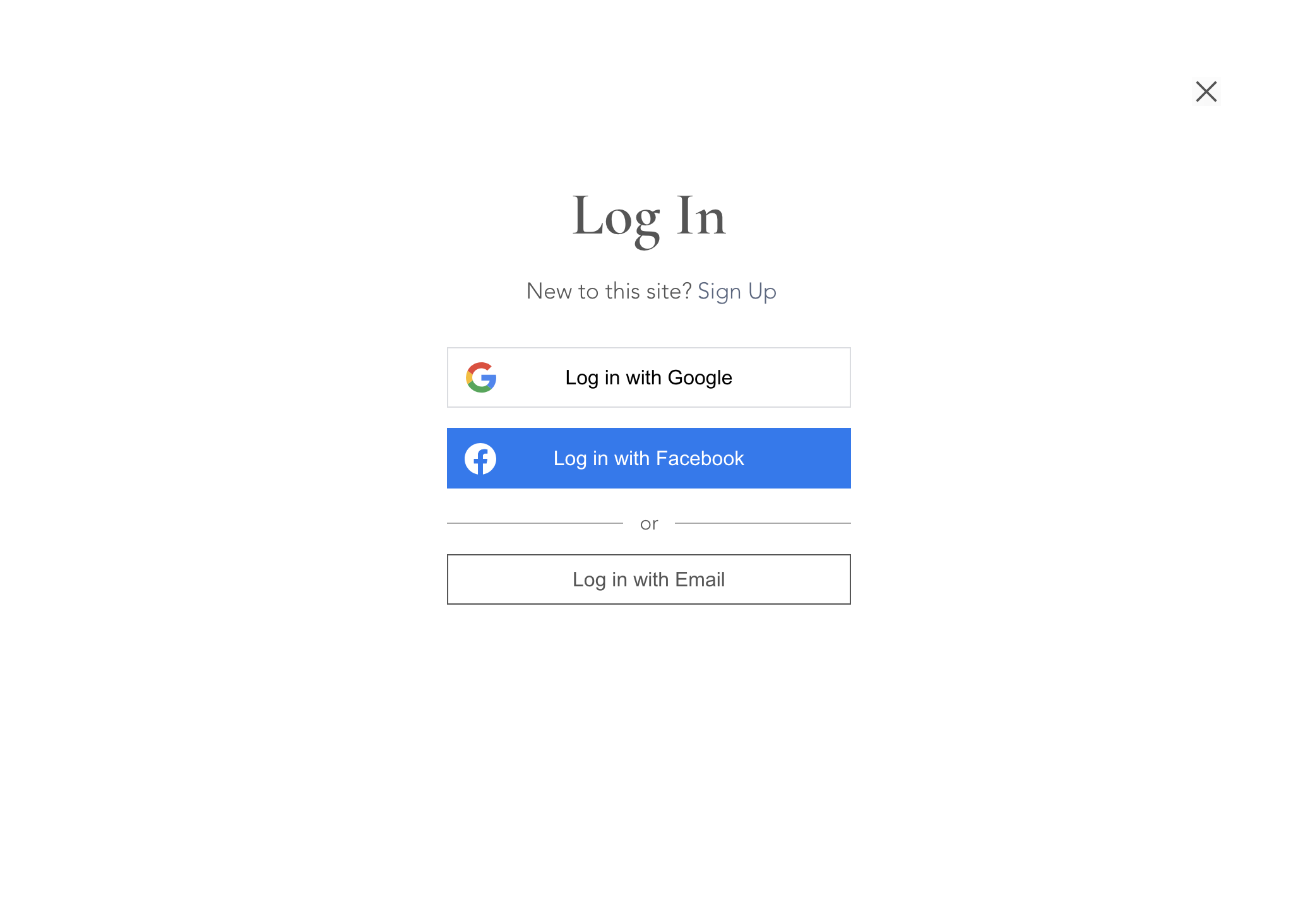 Click "log in with email"