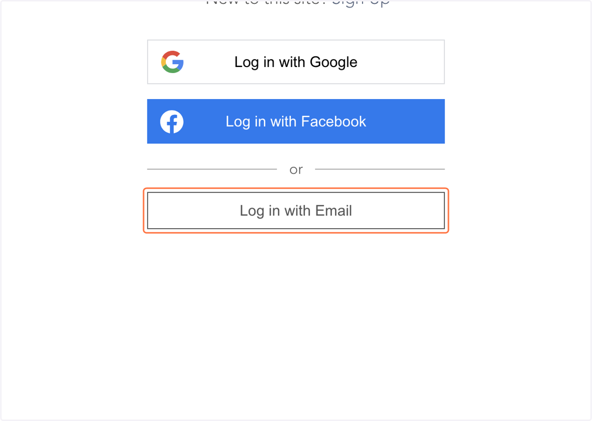 Click "log in with email"