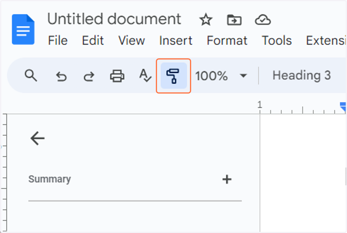 Click on Paint format