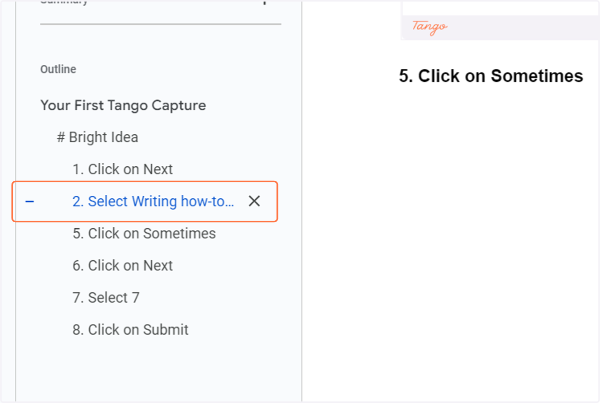 Click on 2. Select Writing how-to guides level 3