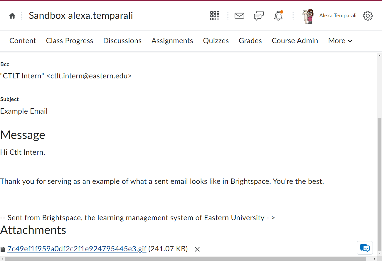 Click on any attachments to download them and see what was sent.