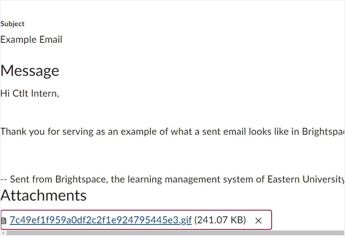 Click on any attachments to download them and see what was sent.