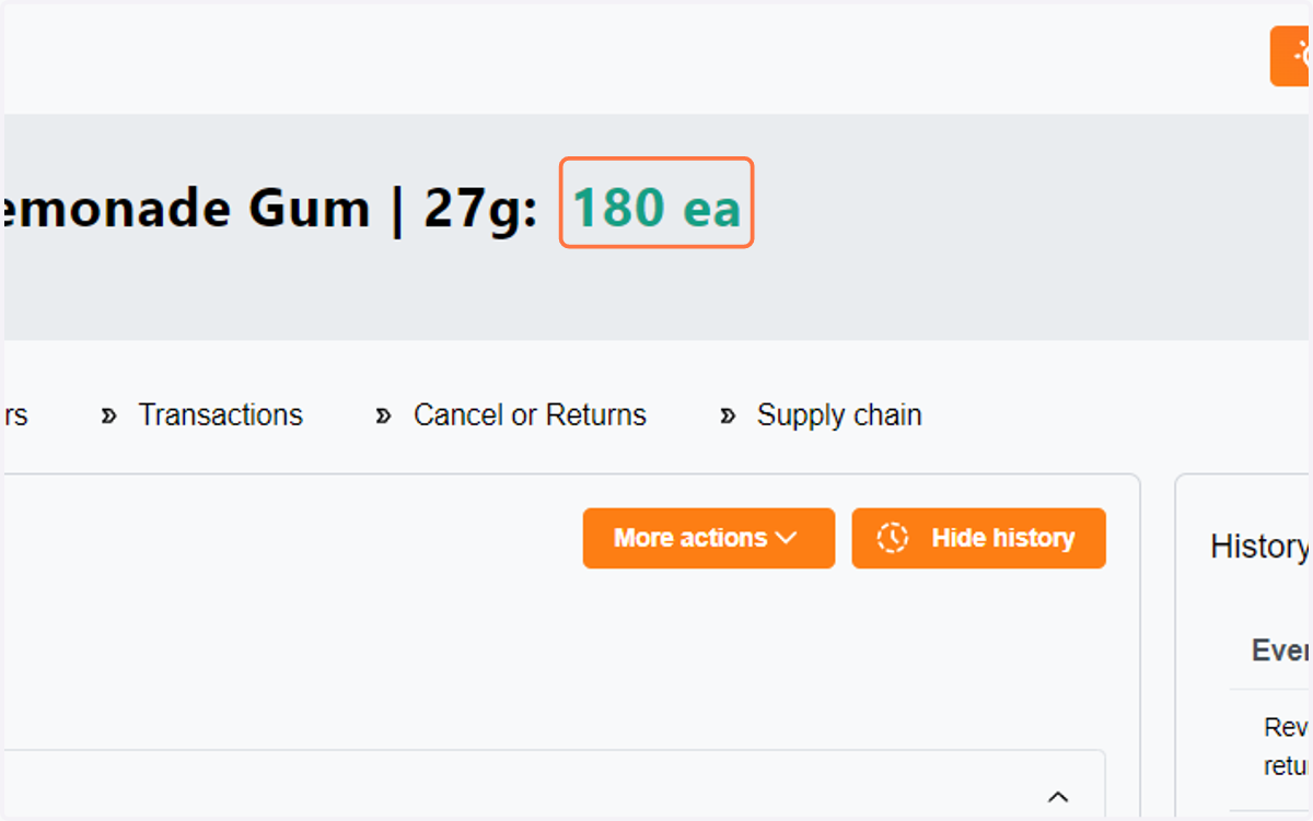 This is the item's total stock.