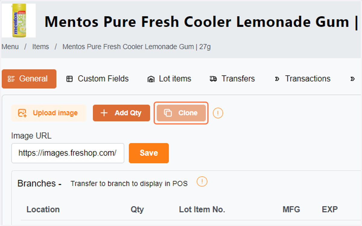 This clone function duplicates the item name for you to save time if there is a similar item. which you may only somewhat edit on its basic item page.