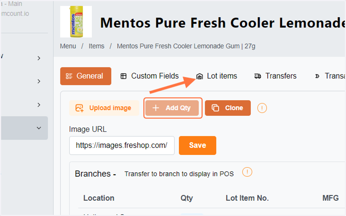 You can enter a quantity or stock of the items here, and it will be created to the lot item.