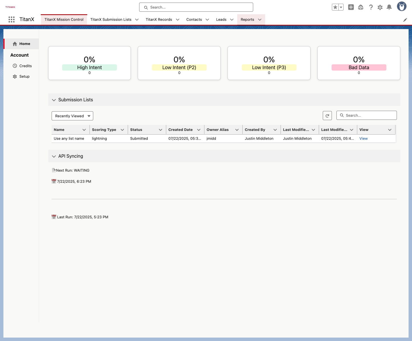 Click on Reports