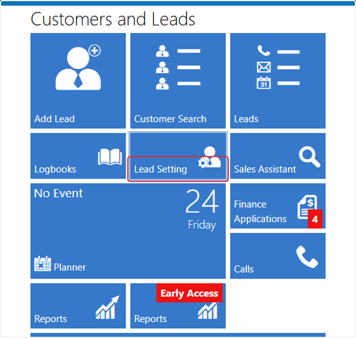 Click on Lead Setting