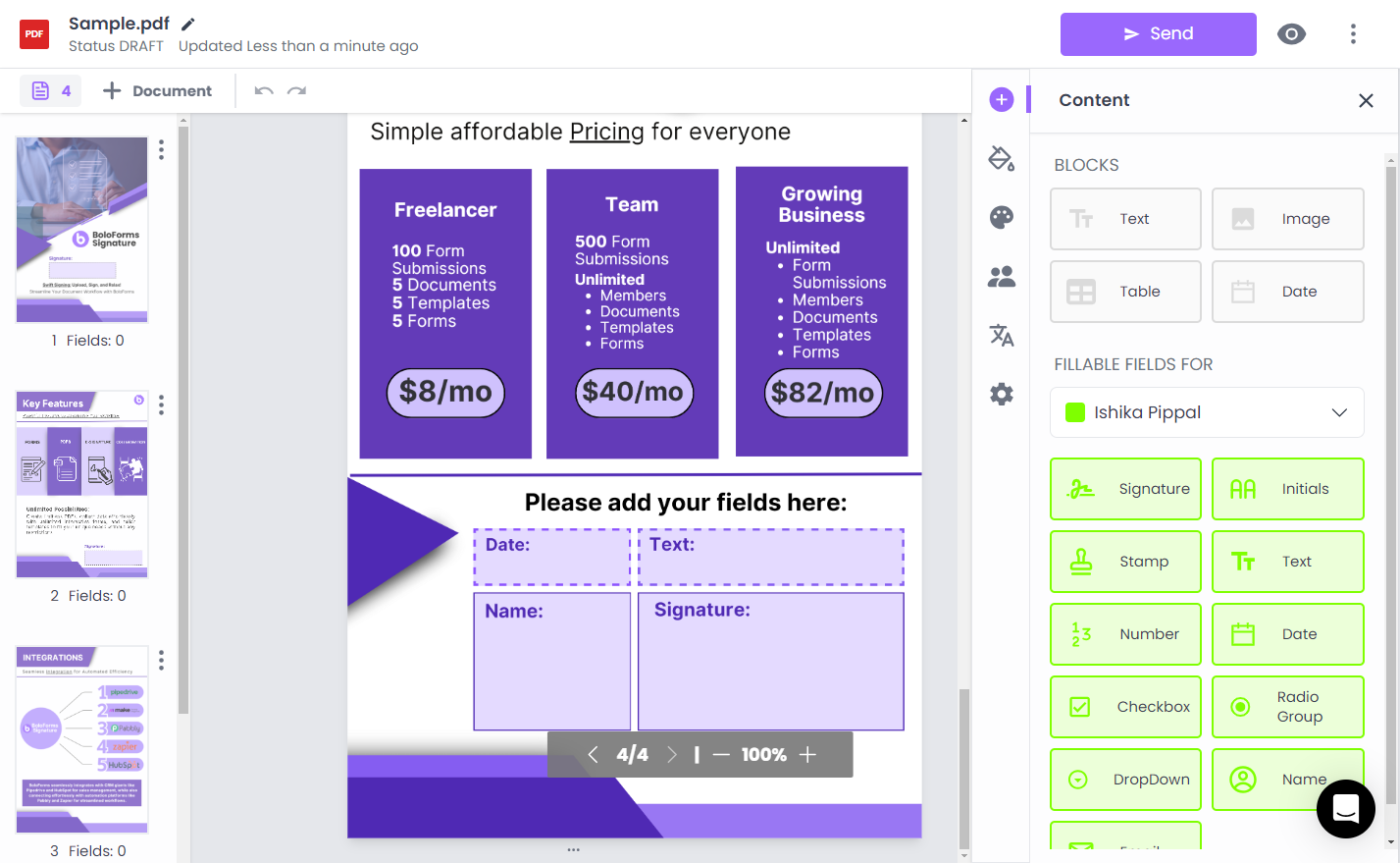 Drag highlighted option