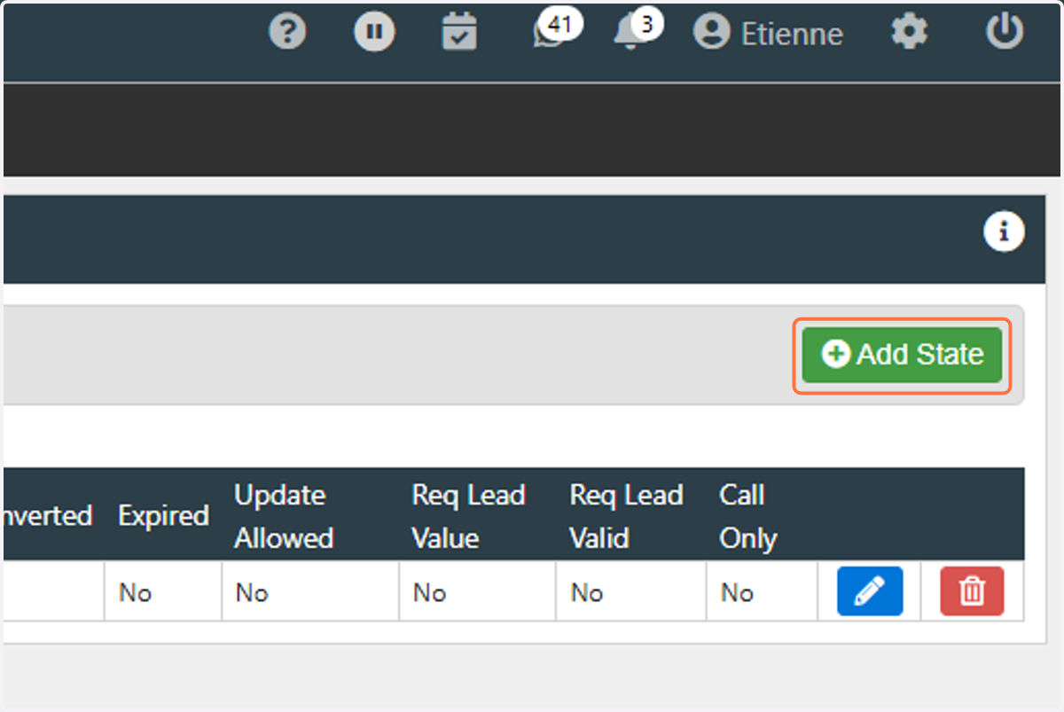 Let's add another state. Click on "Add State".
