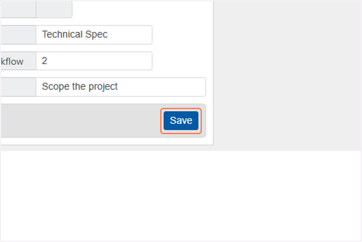 Click on "Save" to save the Process