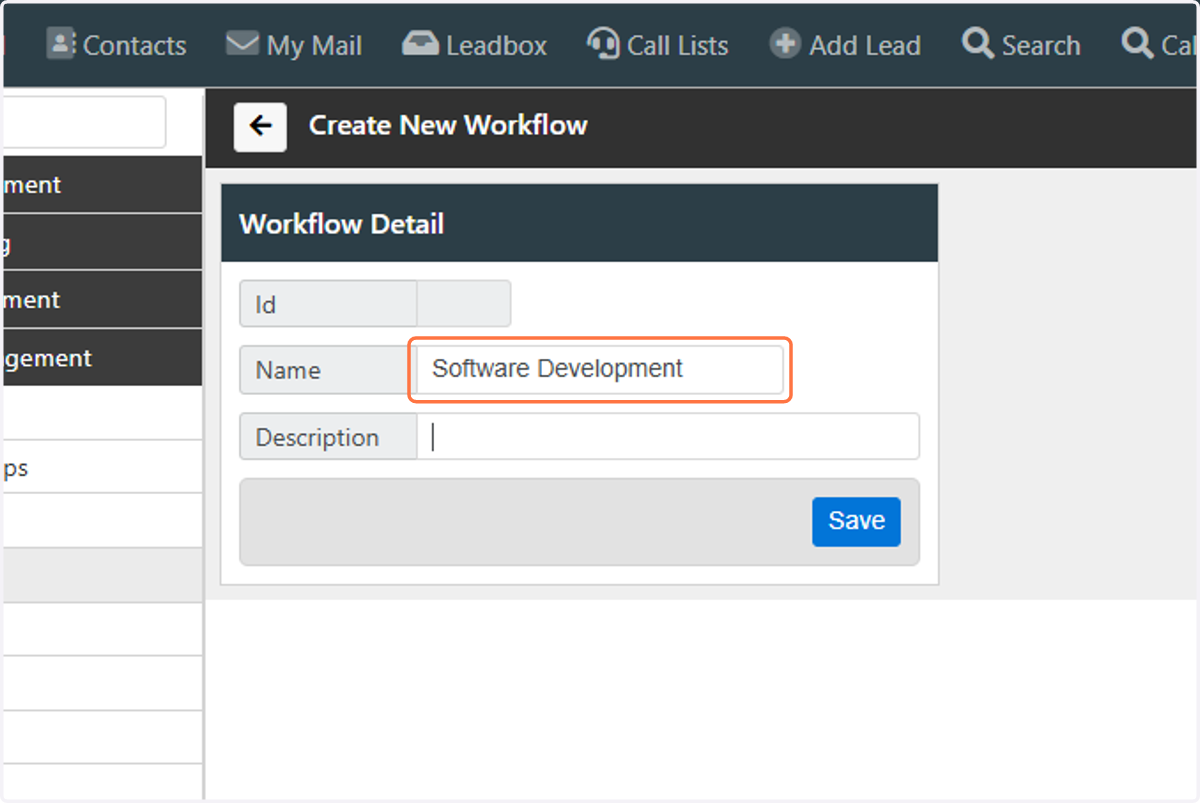 Provide a name for this Workflow