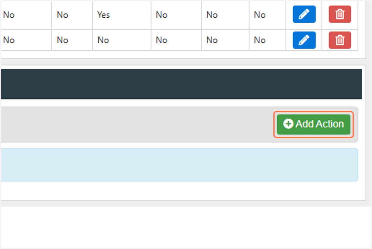 Let's add an action button to this Process. Click on "Add Action".