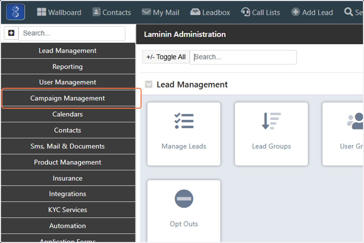 Click on Campaign Management