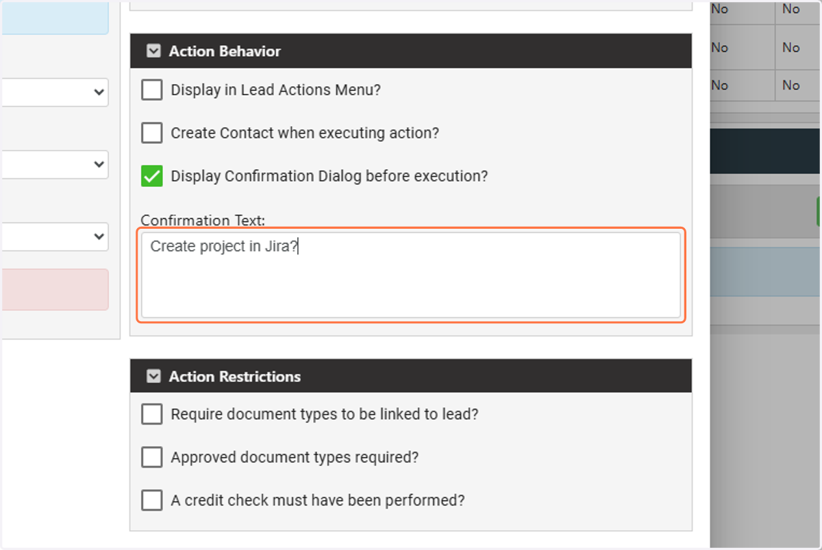 Type the confirmation text you want to display