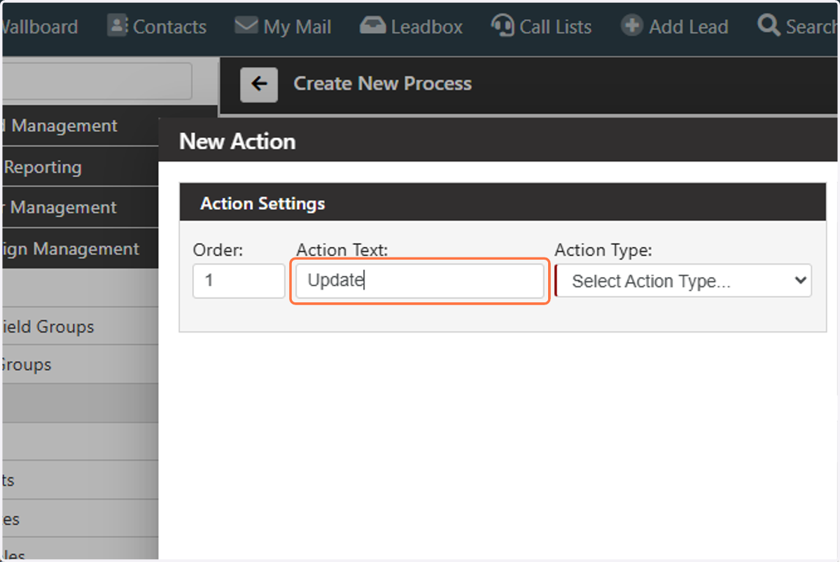 Give the Action button a name