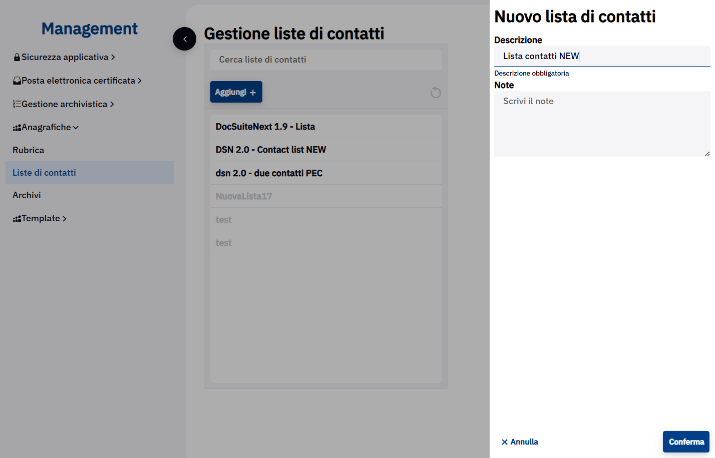 Compilare il campo Descrizione