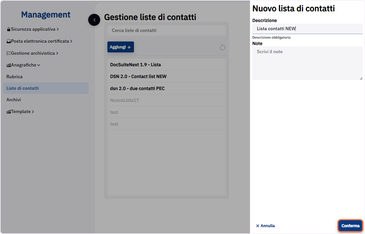 Cliccare su Conferma