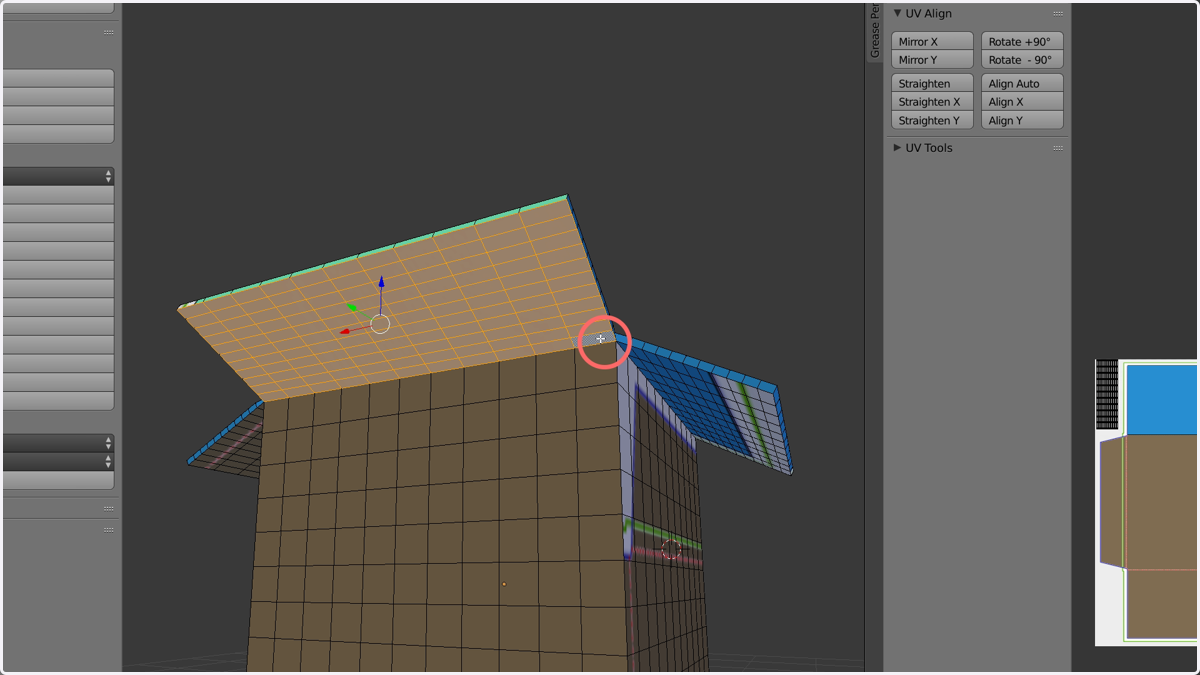 Repeat these steps for any of the 3D model elements you need to map to specific locations on the 2D dieline / template