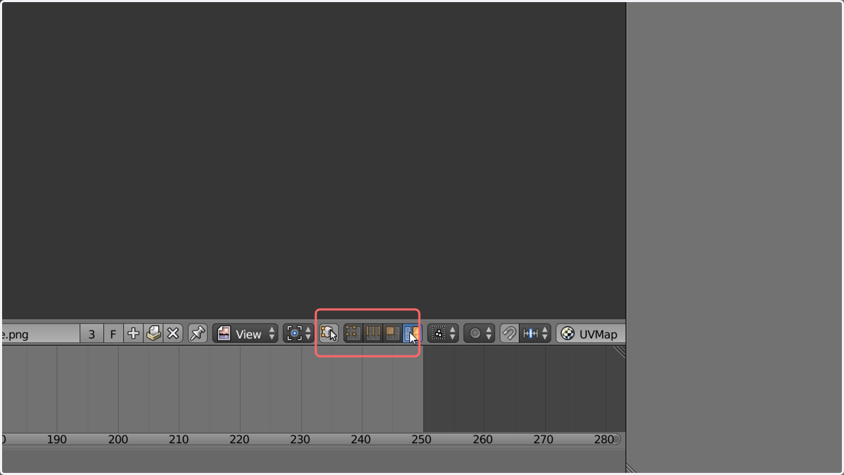 Selection options are located at the bottom of the screen. Select the option allowing you to highlight entire islands of mesh elements.