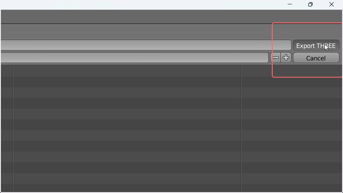 Select a file location, give it a name and click Export THREE