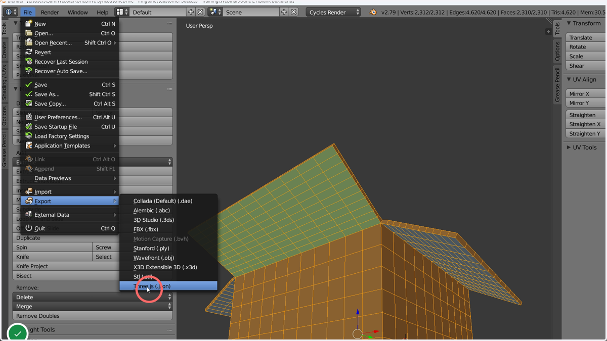 Next, we will export a json file which can be used by MegaEdit.