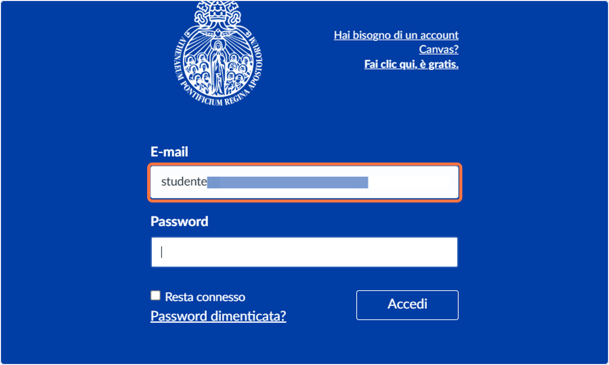 579 Password Reset Canvas Password with your personal email