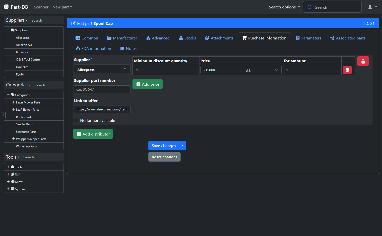 Note the generated ID number in the top right. This is what you will need for the labels.