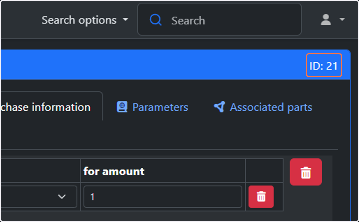 Note the generated ID number in the top right. This is what you will need for the labels.