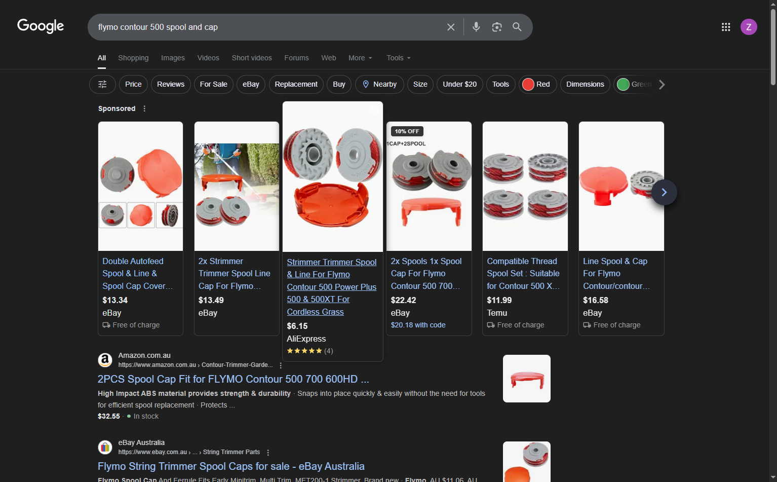 Search Google for the part