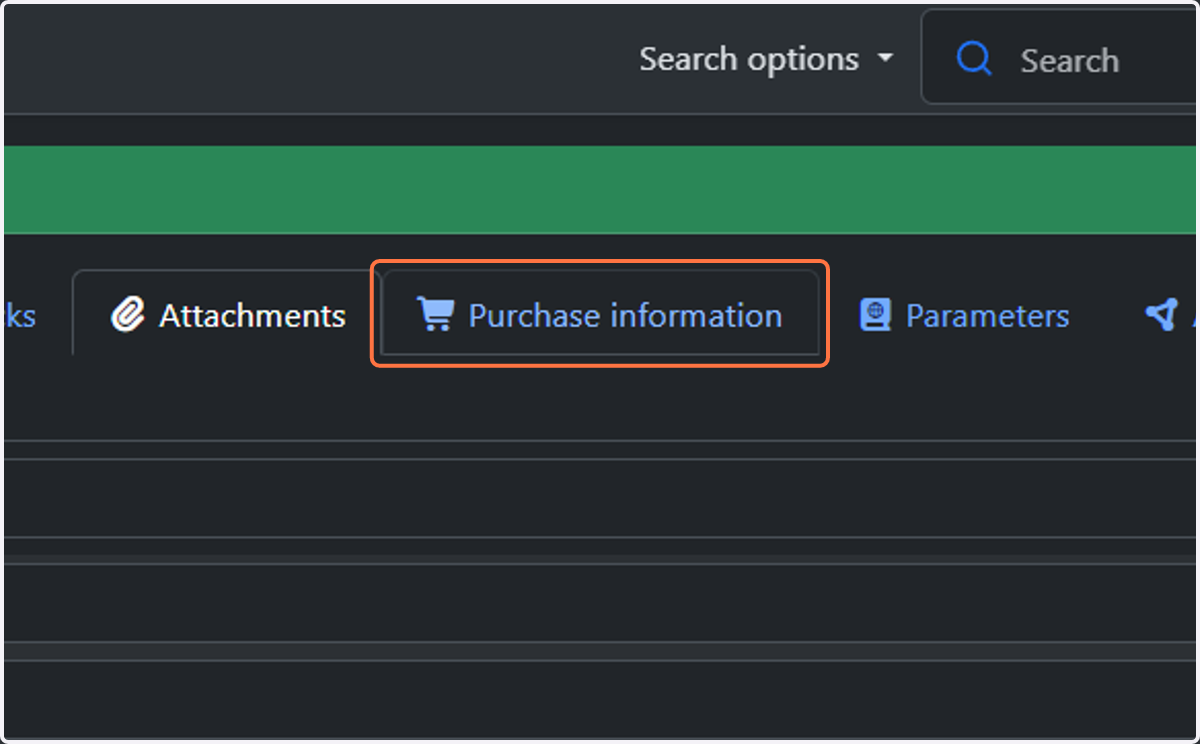 Back in Part-DB, Click on Purchase information