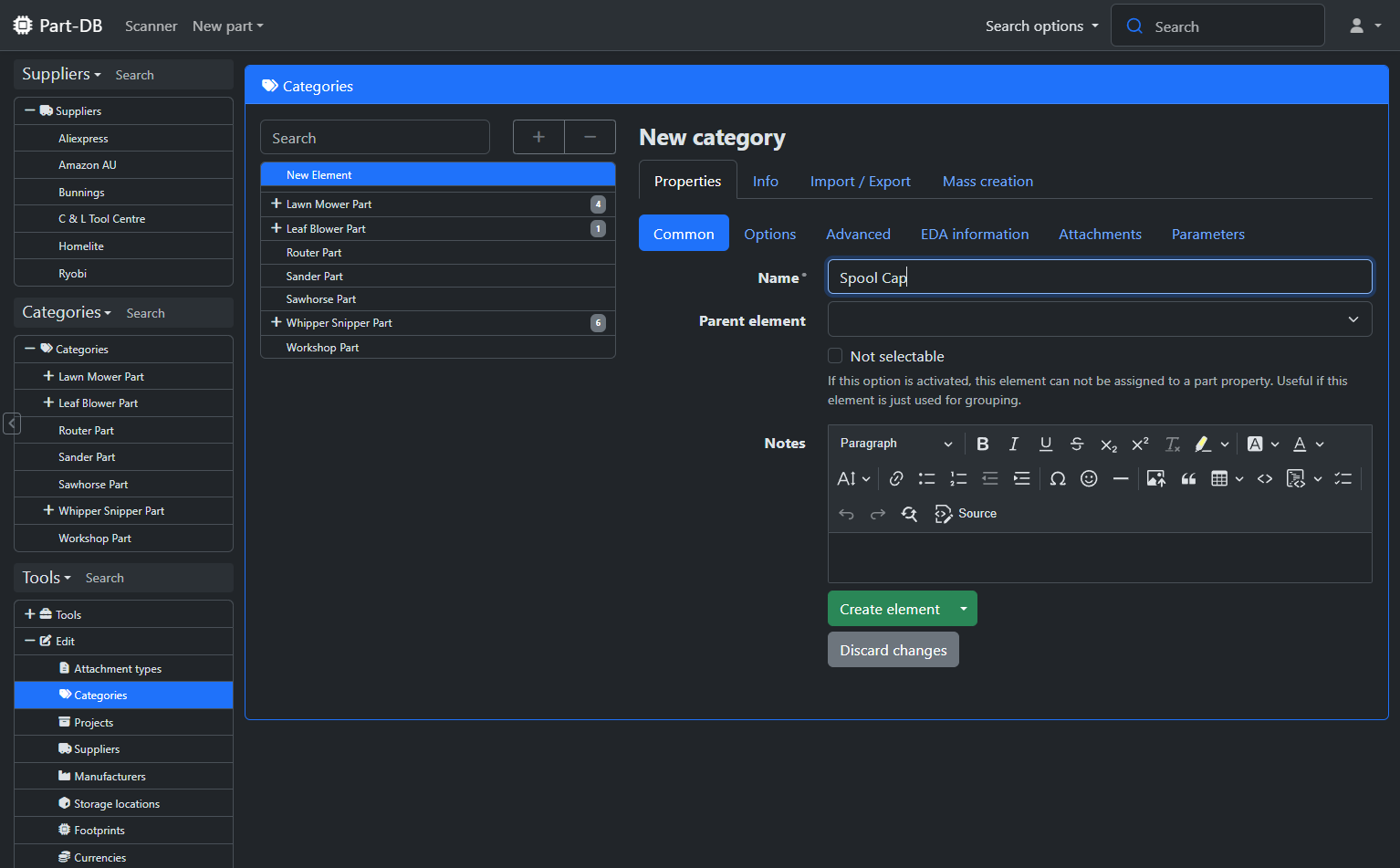 Enter Category Name