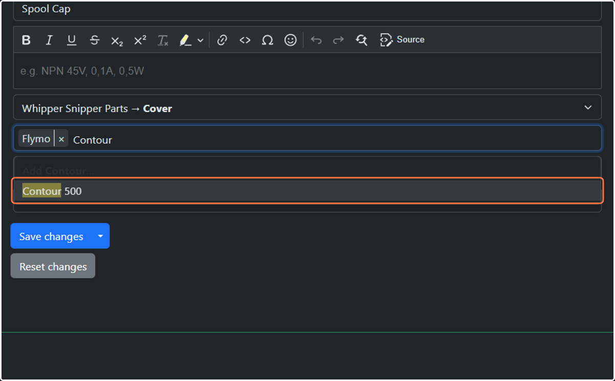 Add appropriate tags - these should be used for every model number that the part can support, even if BTL doesn't have some of the models